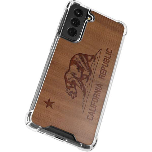 California Wood Flag Galaxy S21 FE Clear Case
